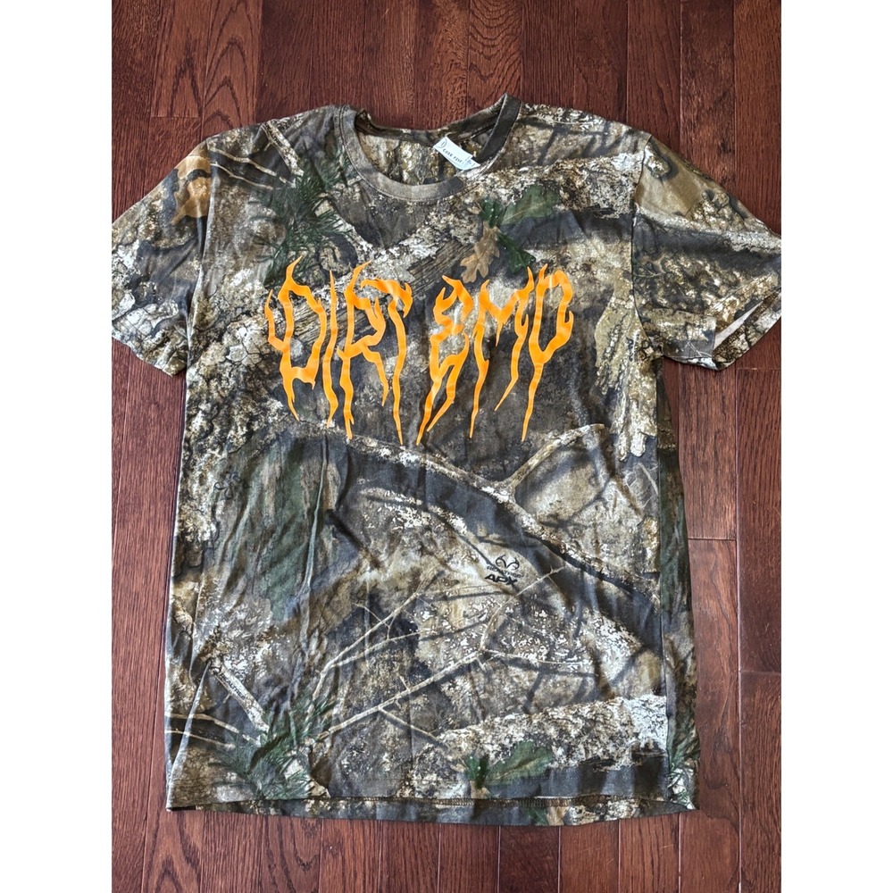 Ruston Kelly Dirt Emo Camo Tee Realtree APX Orange Graphic T-Shirt Large NWOT